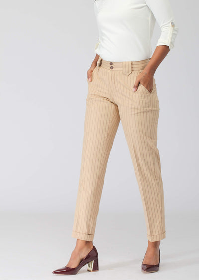 Tommy Hilfiger Women's Pinstripe Pants (0, Sand/Mint) at Amazon Women's  Clothing store